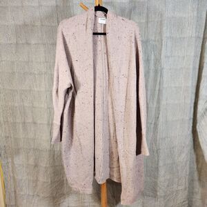 Old Navy Large $55 Pink Purple Confetti Oversized Open Cardigan Soft Girl Cozy